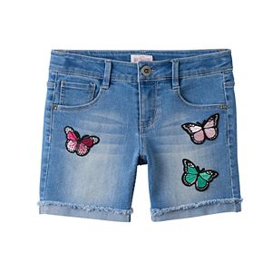 Girls 7-16 SO® Butterfly Midi Denim Shorts
