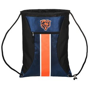 Forever Collectibles Chicago Bears Striped Zipper Drawstring Backpack