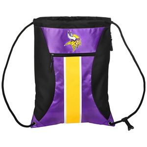 Forever Collectibles Minnesota Vikings Striped Zipper Drawstring Backpack