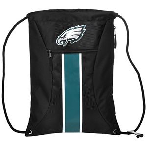 Forever Collectibles Philadelphia Eagles Striped Zipper Drawstring Backpack