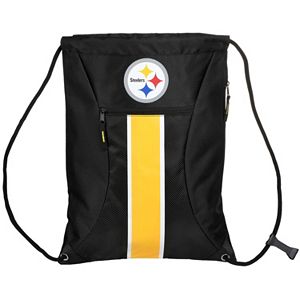 Forever Collectibles Pittsburgh Steelers Striped Zipper Drawstring Backpack
