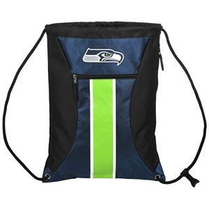 Forever Collectibles Seattle Seahawks Striped Zipper Drawstring Backpack