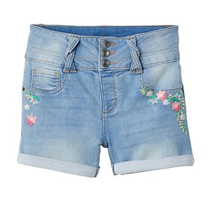 Girls 7-16 & Plus Size SO® Light Wash Braided Belt Loop Jean Shorts