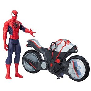 Marvel Spider-Man Titan Hero Series Spider-Man Figure with Spider Cycle Set by Hasbro