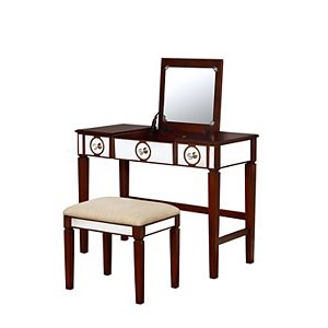 Linon Madison Vanity & Stool 2-piece Set