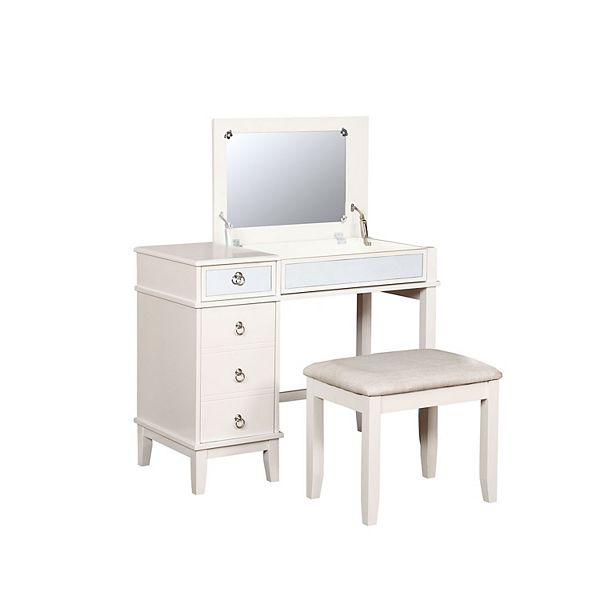 Linon Eva Vanity Stool 2 Piece Set