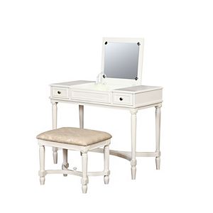 Linon Cyndi Vanity & Stool 2-piece Set