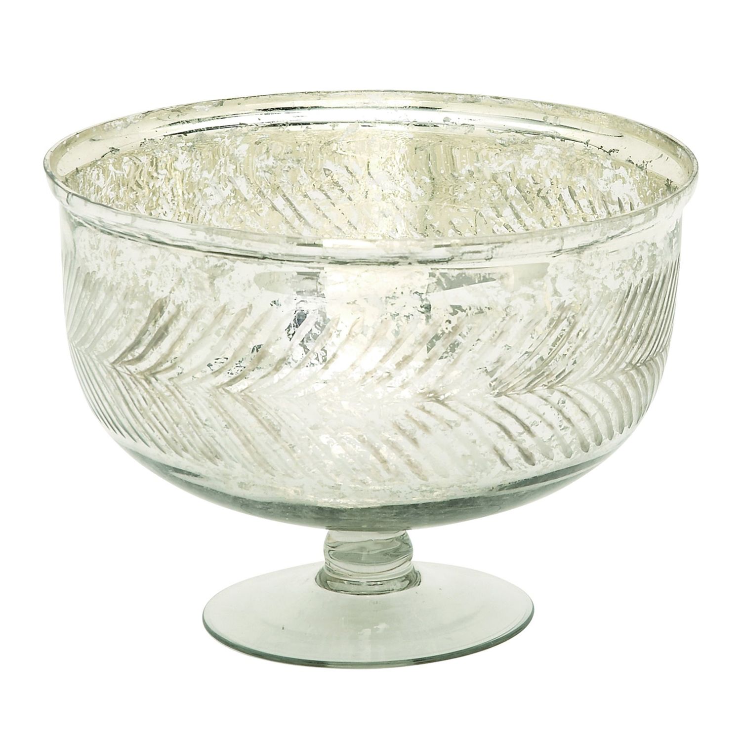 Decorative Silver Finish Glass Bowl Table Decor   2824709