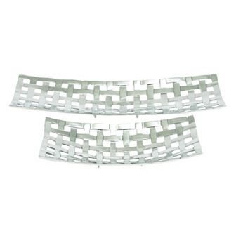UMA Home Decor Woven Aluminum Decorative Tray 2 pc Set