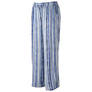 Juniors' Plus Size Joe B Striped Palazzo Pants