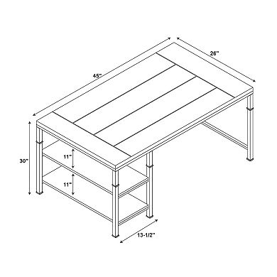 Linon Austin Industrial 2-Shelf Desk