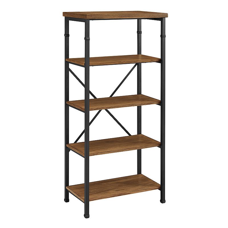 63908715 Linon Austin 4-Shelf Industrial Bookshelf, Brown sku 63908715