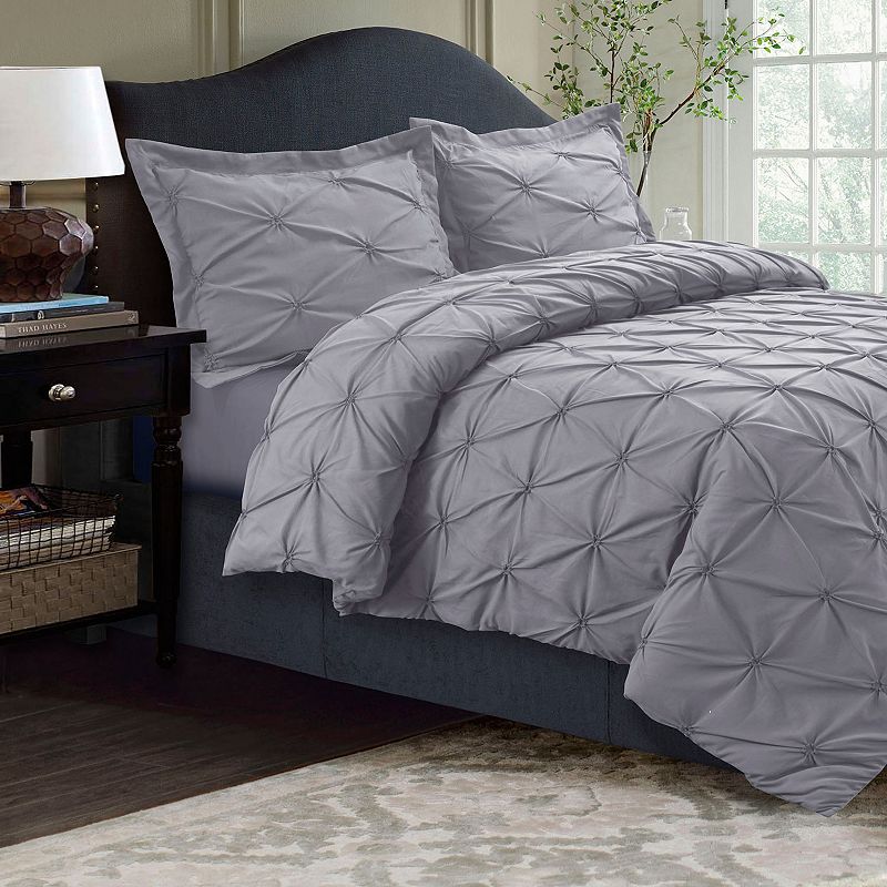 Sydney Microfiber Duvet Cover Set, Grey, Queen