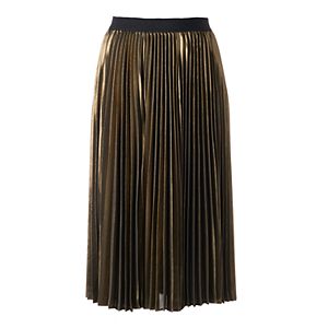 Women's Jennifer Lopez Pleated Metallic Midi Skirt