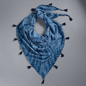 Simply Vera Vera Wang Tie-Dyed Tassel Triangle Scarf