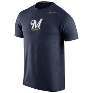 Men's Nike Milwaukee Brewers Heathered Dri-FIT Tee