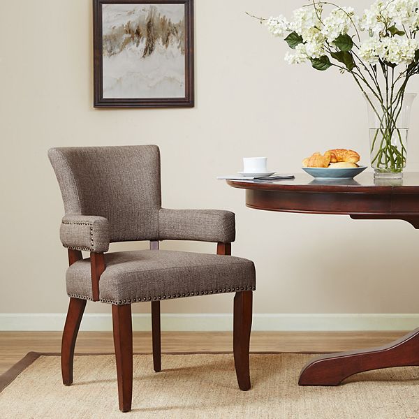 Madison Park Parler Arm Dining Chair - Brown