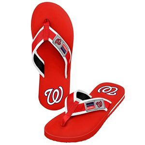 Men's Forever Collectibles Washington Nationals Locker Label Contour Flip-Flops