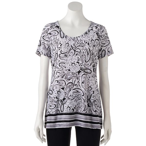 Women's Croft & Barrow® Scoopneck Jacquard Top