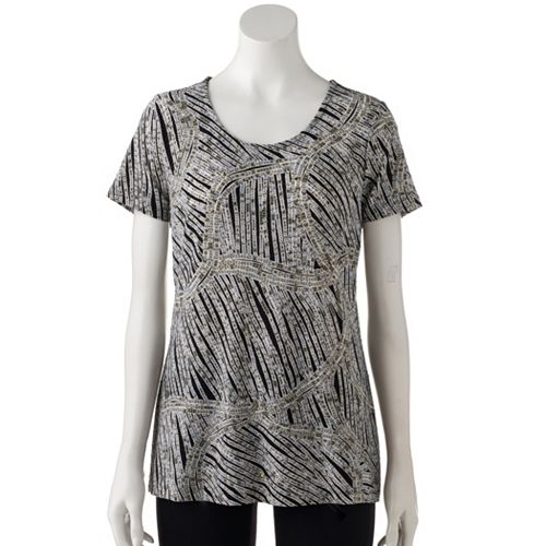 Women's Croft & Barrow® Scoopneck Jacquard Top