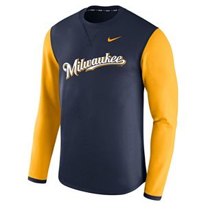 Men's Nike Milwaukee Brewers Modern Waffle Fleece Sweatshirt