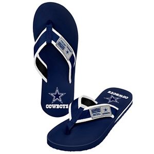 Men's Forever Collectibles Dallas Cowboys Locker Label Contour Flip-Flops