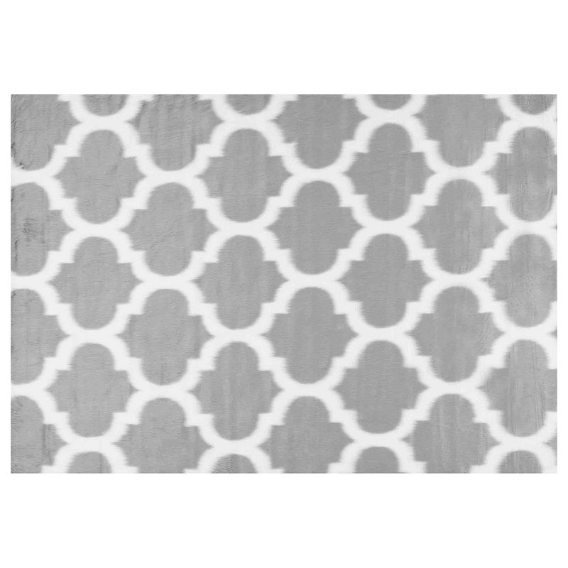 nuLOOM Precious Shaunna Trellis Faux Sheepskin Rug, Grey, 7X9 Ft