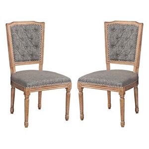 Linon Nottingham Tufted Dining Chair 2-piece Set