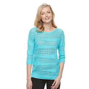 Women's Dana Buchman Open-Work Scoopneck Sweater