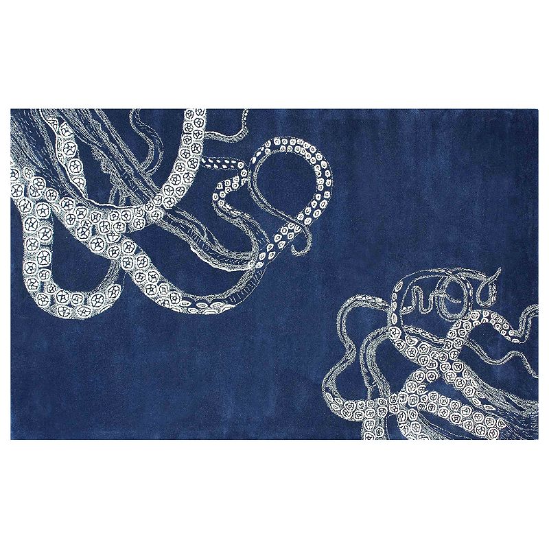 nuLOOM Kyoto Octopus Tail Wool Blend Rug, Blue, 4X6 Ft