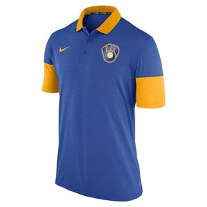 Men's Nike Milwaukee Brewers Heathered Dri-FIT Polo