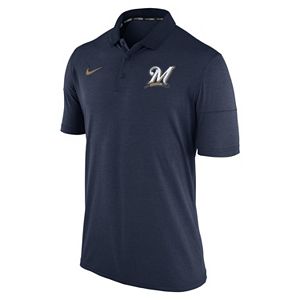 Men's Nike Milwaukee Brewers Heathered Dri-FIT Polo