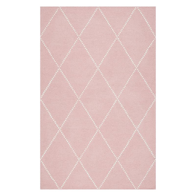 nuLOOM Varanas Elvia Lattice Wool Rug, Pink, 5X8 Ft