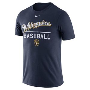 Men's Nike Milwaukee Brewers Away Practice Ringspun Tee