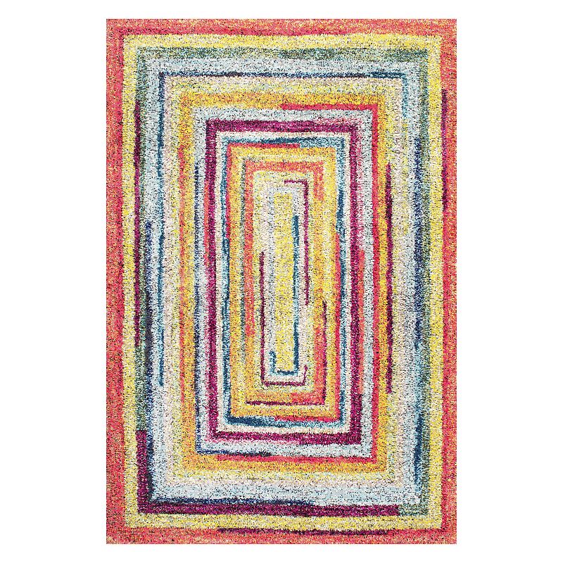 nuLOOM Carnival Hargis Labyrinth Striped Rug, Yellow, 8X10 Ft