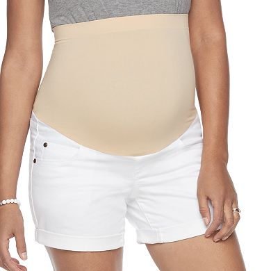 Maternity a:glow Belly Panel Cuffed Jean Shorts
