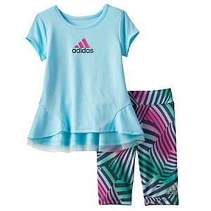 Baby Girl adidas Graphic Tunic & Zebra Leggings Set