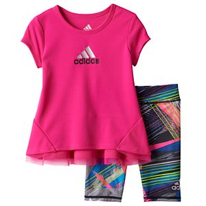 Baby Girl adidas Graphic Tunic & Zebra Leggings Set