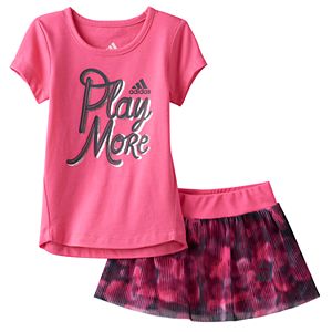 Baby Girl adidas Graphic Tee & Mesh Skort Set