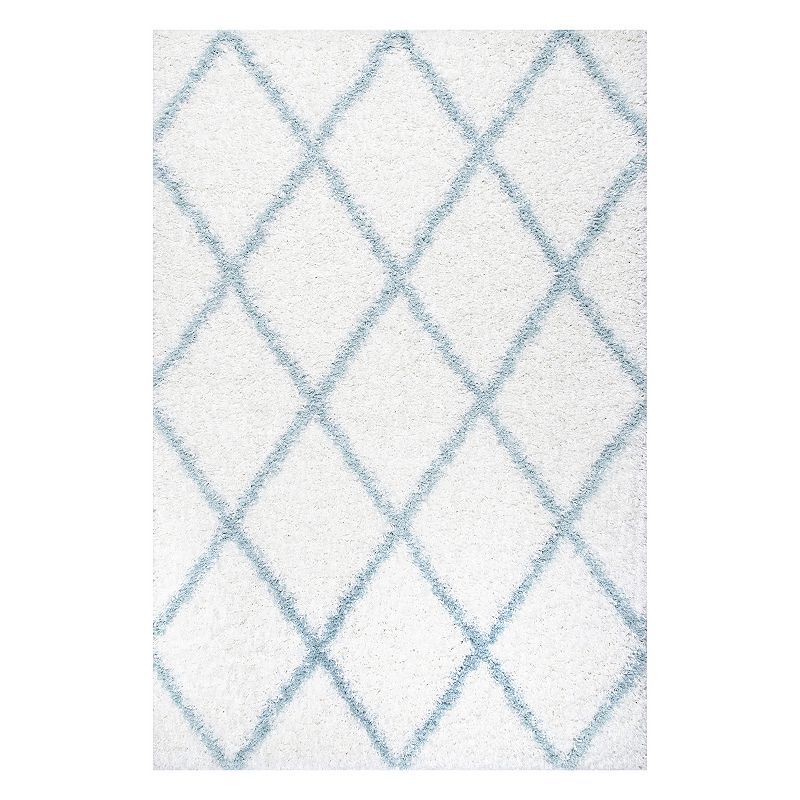 nuLOOM Easy Shag Shanna Lattice Rug, Blue, 9X12 Ft