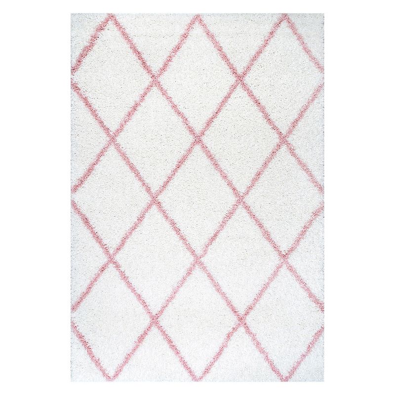 nuLOOM Easy Shag Shanna Lattice Rug, Pink, 8X10 Ft