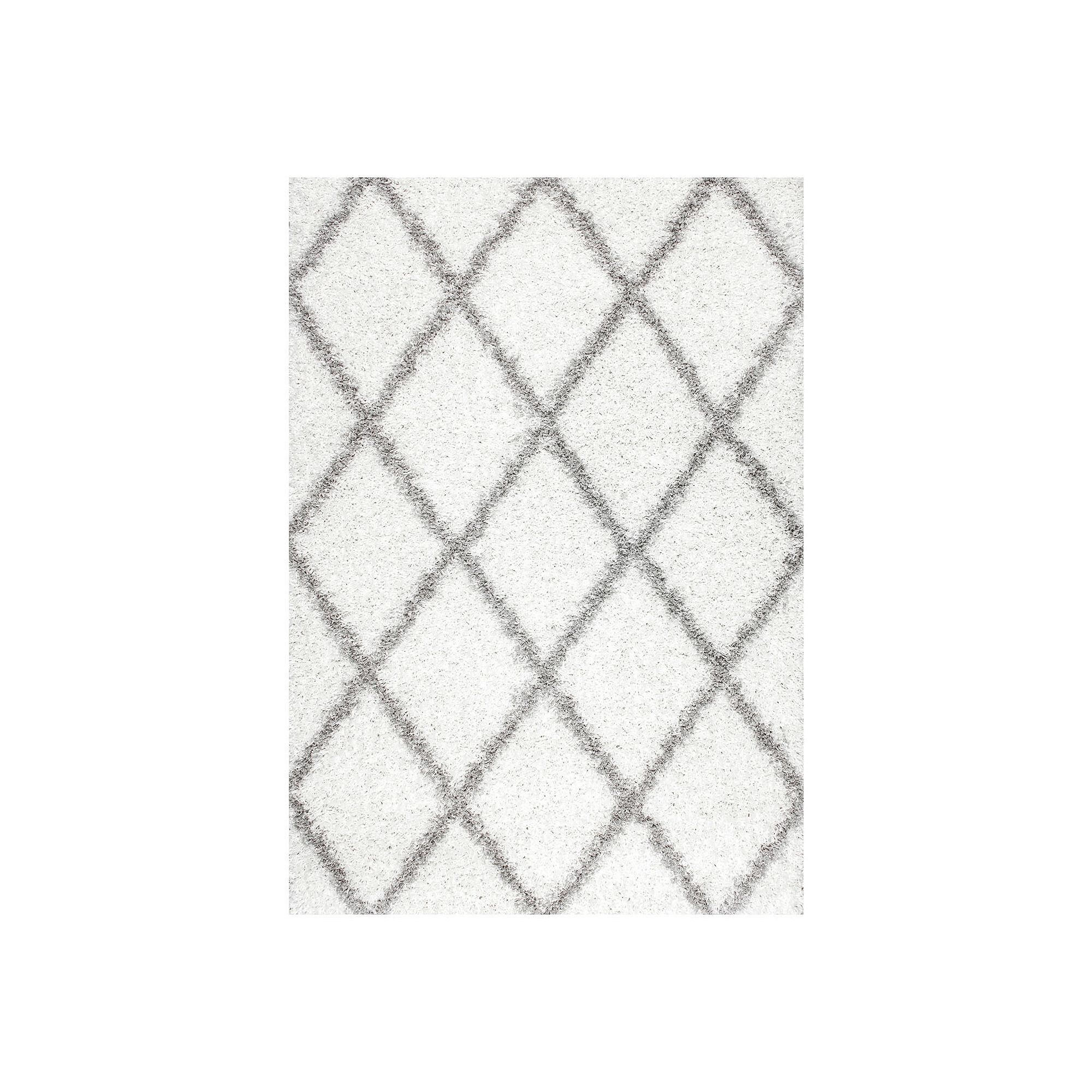 nuLOOM Easy Shag Shanna Lattice Rug, White