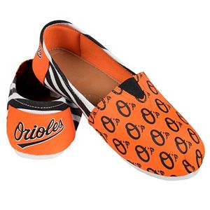 Women's Forever Collectibles Baltimore Orioles Striped Canvas Shoes