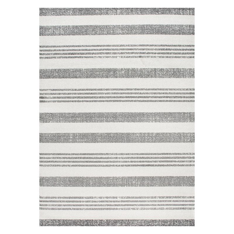 nuLOOM Plymouth Kelsi Striped Rug, Grey, 8X11 Ft