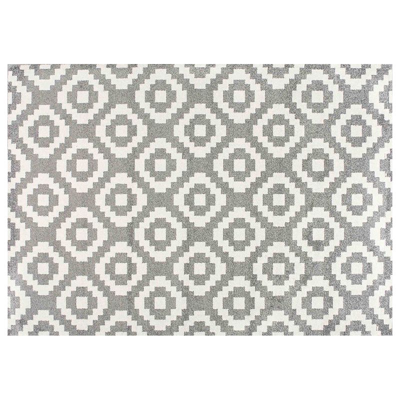 nuLOOM Plymouth Julian Pixel Trellis Rug, Grey, 8X11 Ft