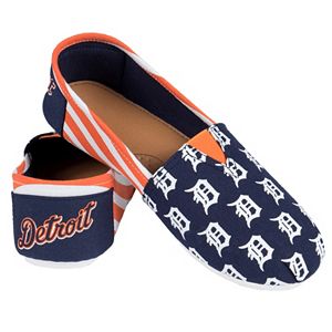 Women's Forever Collectibles Detroit Tigers Striped Canvas Shoes