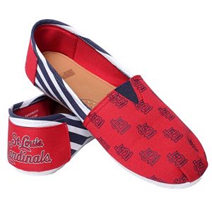 Women's Forever Collectibles St. Louis Cardinals Striped Canvas Shoes