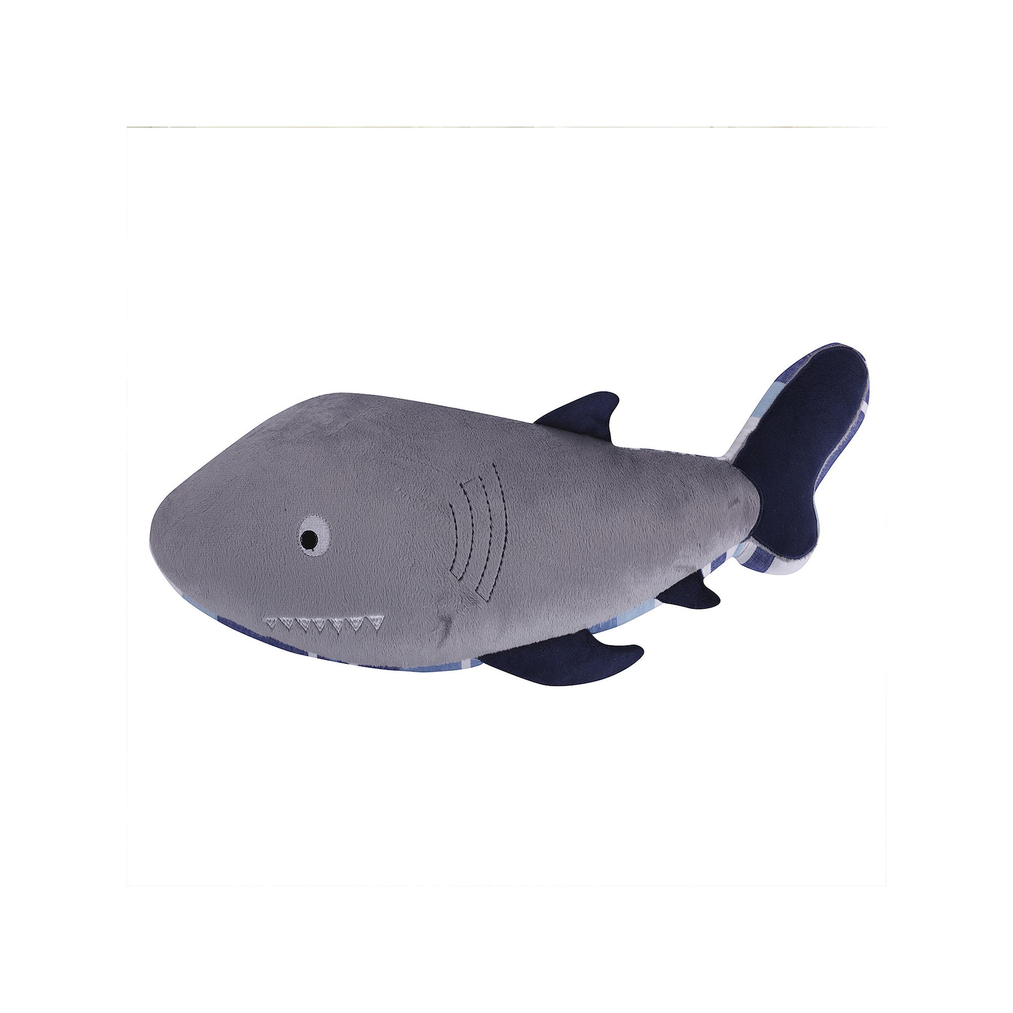 Sammy Shark Shaped Throw Pillow, Gray