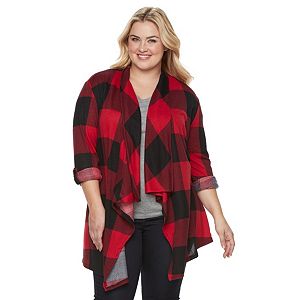 Plus Size French Laundry Open-Front Drape Cardigan
