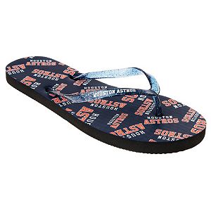 Women's Houston Astros Multi-Logo Glitter Flip-Flops